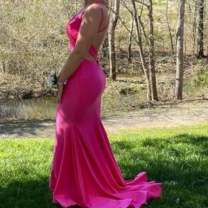 Beautiful sparkly hot pink worn once prom dress